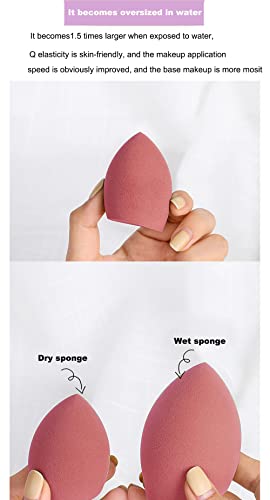 Makeup Sponge Blender Set of 5 Pcs & Foundation Brushes 1Pcs, Mocarheri Soft Sponge For Liquid Foundation, Creams, and Powders,Latex Free Wet and