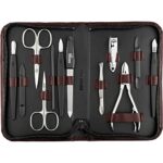Manicure Set - 12 Piece Professional Pedicure Tools - German Made Nail Kit - Grooming Set - Genuine Leather Case - Ideal Travel Nail Kit - Nail S