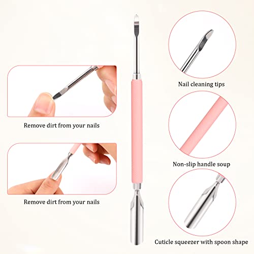 Cuticle Trimmer with Cuticle Pusher, Cuticle Remover Cuticle Nippers Nail Cuticle Professional Stainless Steel Pedicure and Manicure Tools Nail S