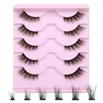 Newcally Eyelashes Half Lashes Natural Cat Eye Wispy False Eyelashes Fluffy Volume Strip Fake Eyelashes Accent Corner 3/4 Eye Lashes Cluster DIY