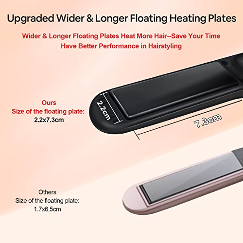 SUNMAY Voga 2 in 1 Cordless Hair Straighteners and Curler, Travel Wireless Portable USB Rechargeable Straightener, Mini Flat Iron Curling Wand wi