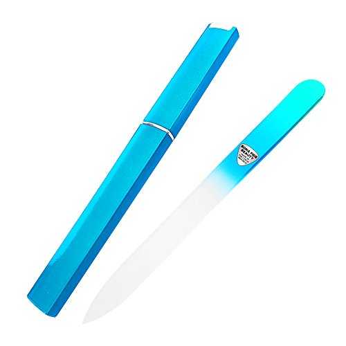 Glass Nail File with Case, Czech Glass Fingernail Files, Manicure Nail File for Natural Nails, Expert Precision Filing + Smooth Finish - Bona Fid