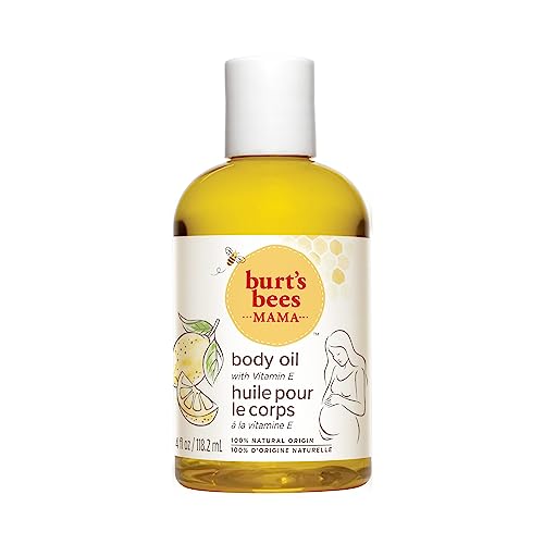 Burt's Bees Hydrating Body Oil for Pregrancy Stretch Marks, with Vitamin E, Sweet Almond Oil & Lemon Oil, 118.2 ml (Pack of 1)
