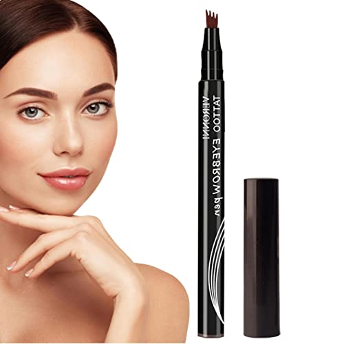 Anjoize Eyebrow Pen, Anjoize 4-Tip Microblade Brow Pen, Waterproof and Smudge-Proof Eyebrow Pen Makeup for Daily Use