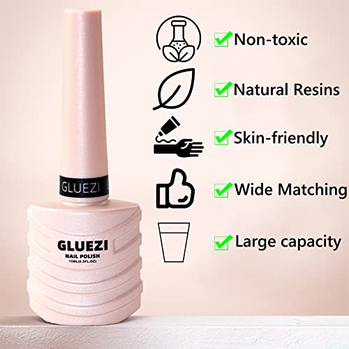 Gel Nail Polish, Gel Nail Kit With Magnet Glitter Gel Polish, Pearl Shell Reflective Sparkle Shiny Clear Pastel Cat Eye UV Gel Nail Polish Set Us