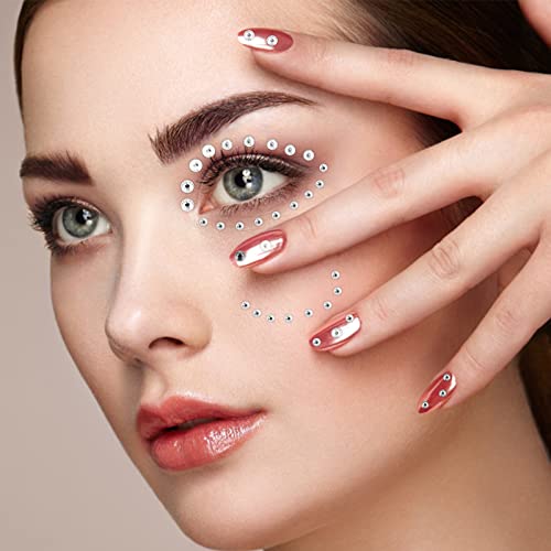 cobee Eye Face Gems,2 Sheets Face Jewels Rhinestones Crystals Stickers with Tweezer Self Adhesive Makeup Diamonds Stick on Face Gem for Women Par