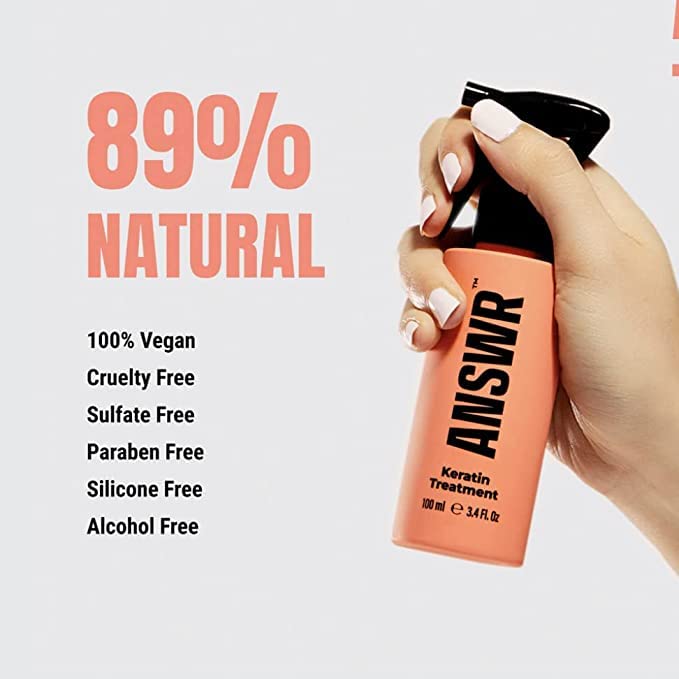 ANSWR Keratin Hair Treatment – At-home Salon Quality Keratin Smoothing Treatment for all Hair Types – Anti Frizz Hair Product – 100% Vegan – 100m