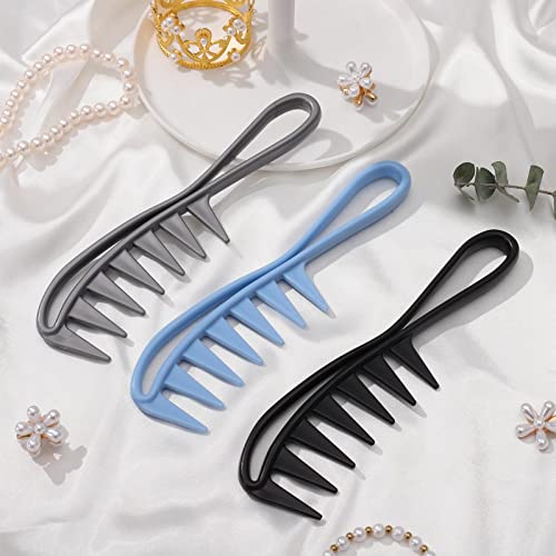 Fuyamp 3 Pcs Wide Tooth Shark Combs, Salon Large Teeth Shark Combs Curly Hair Salon Barber Comb, Afro Comb Curl Comb Hairstyle Comb Salon Hairdre