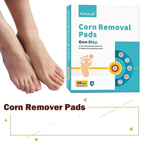 Corn Plasters, 24 Count MYMULIKE Corn Removal Pads Relief Corn Pain, Corn Cushions for Feet, Hand, Toe for Feet Care and Wart Remover Corn Pads F