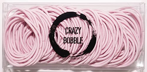 Crazy Bobble® Premium Non-Metal Hair Elastic Hair Bands 2mm, Bulk Hair Ties, Ponytail Holders For Adults and Kids (100 Pcs per Box) (Dark Brown)