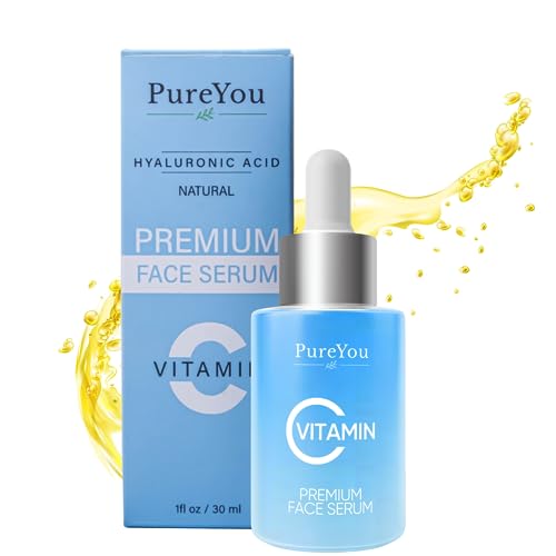 Natural Vitamin C Serum for Face- with Hyaluronic Acid, Ferulic Acid, Vitamin E - Premium Anti Aging & Anti Wrinkle Serum with Antioxidant Benefi