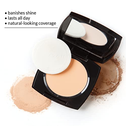 Avon Flawless Mattifying Pressed Compact Face Fair, Formulated with Pearlescent Pigments to Brighten Complexion, 8g