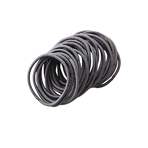 FEIFEI'S BOW 50Pcs Girls Women 2.5mm Thin School Uniform Endless Hair Elastics Bobbles Hair Ties Bands Ponios Ponytail Holders (Burgundy)