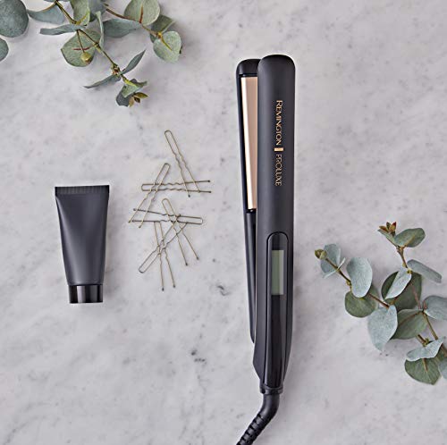 Remington Proluxe Ceramic Hair Straighteners with Pro+ Low Temperature Protective Setting and Luxury Storage Pouch, Midnight Edition, Midnight Bl
