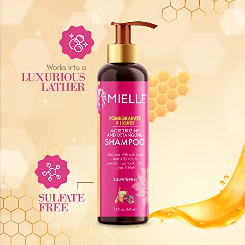 Mielle Organics Pomegranate & Honey Moisturising Detangling Sulphate-Free Shampoo For Type 4 Curly Hair 355ml