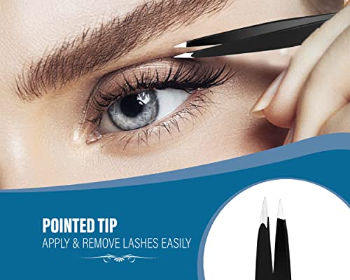 ME MAXEQUIP 4Pcs Tweezers for Facial Women and Men Professional Stainless Steel Eyebrow Tweezers Precision for Ingrown Hair Tweezers on Nose Ear