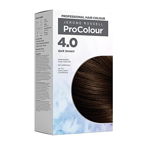 Jerome Russell ProColour Darkest Brown 3.0 Permanent Hair Colour – Ammonia Free Hair Dye for Full Grey Coverage, Shine & Colour Retention with Br
