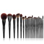 Jessup Make Up Brush Set Professional 21Pcs Black Complete Collection,Synthetic Hair,Powder Blending Foundation Highlight Contour Concealer Eyesh