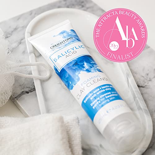 Creightons Salicylic Acid Foaming Clay Cleanser (125ml) - Contains Salicylic Acid & Lactic Acid with White Clay to Deeply Cleanse & Purify for He