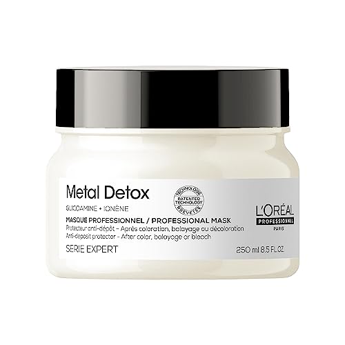L’Oréal Professionnel Metal Detox Hair Mask, Protects Coloured Hair From Damage, For Smooth, Strong & Shiny Looking Hair, Rich & Creamy Texture,
