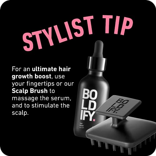 BOLDIFY Hair Growth Serum, All Natural Scalp Treatment, Contains 30 Natural Hair Boosters, Growth Oil for Women & Men, Lightweight Non-Greasy Ser