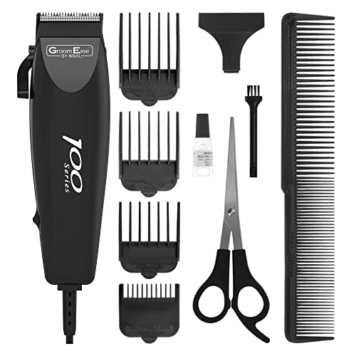 WAHL GroomEase 100 Series Clipper, Head Shaver, Hair Clippers for Men, Home Hair Cutting, Men’s Clipper Set, Male Grooming Kit, Mains Powered Cli