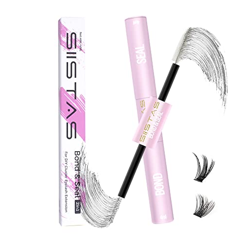 Lash Bond and Seal, Cluster Eyelash Glue for DIY Individual Eyelash Extensions,Super Strong Hold Cluster Lash Adhesive, Waterproof, Mascara Wand