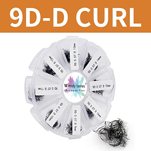 Pre Made Fan Volume Eyelash Extensions 10D 0.07mm D Curl 500 Fans 9-16mm Mixed Tray Premade Fans Loose Volume Lash Extensions Handmade Promade Lo
