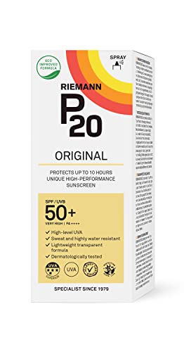 RIEMANN P20 Original SPF50 +Plus Spray 200ml, Advanced Sunscreen Protection High Performance Triple Protection, Sweat Resistance, Protects up to