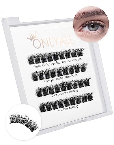 Onlyall Lashes Mink False Eyelashes Natural Wispy Lashes Soft Faux Mink Lashes Fluffy False Lashes 16MM A04