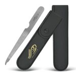 ZAMAHA UK® Single Piece Stainless Steel Premium Metal Nail File Packed in PU Leather - Durable Reusable Dual Sided Nail Care Accessories - Ergono