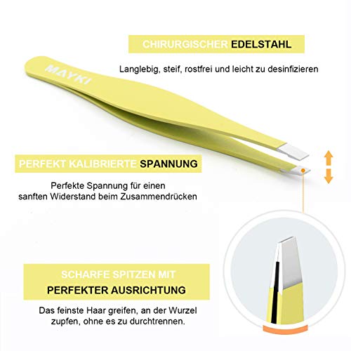 Eyebrow Tweezers Women 6Pcs, Full Size Professional Eyebrow Tweezers Kit, Precision Tweezers Set for Eyebrow/Ingrown Hairs/Splinter/Facial Hair R