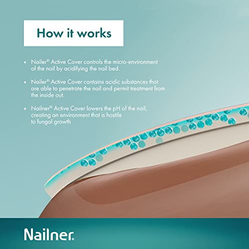 Nailner Active Cover - Nail Fungus Treatment - Instantly Covers Discoloured Nails - Innovative 24 Hour Peel Off Technology - Nude - 30ml