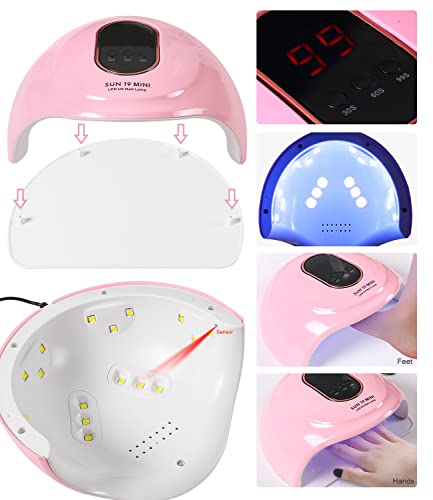 Acrylic Nail Kit White Pink Clear Acrylic Powder Acrylic Electric Nail Clipper Nail Tips Nail Forms and DIY Nail Art Tools with Anything for Begi