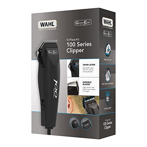WAHL GroomEase 100 Series Clipper, Head Shaver, Hair Clippers for Men, Home Hair Cutting, Men’s Clipper Set, Male Grooming Kit, Mains Powered Cli