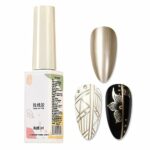 Metal Gel Nail Polish, 10ML Gold Glitter Painting Gel Polish, Metallic Painting Nail Polish Gel, Painting Soak Off Gel Nail Varnish, Gold Drawing