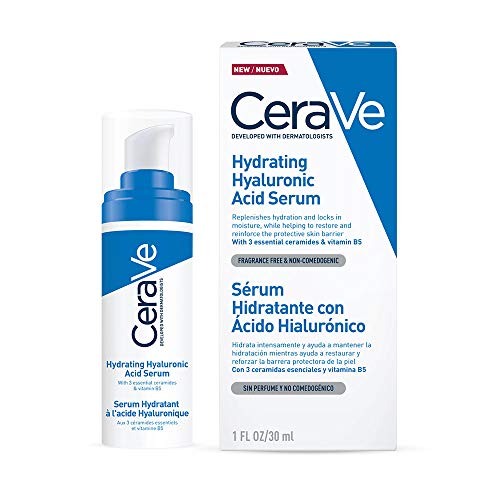 CeraVe Hydrating Hyaluronic Acid Serum For All Skin Types with Hyaluronic Acid and 3 Essential Ceramides, 30 ml