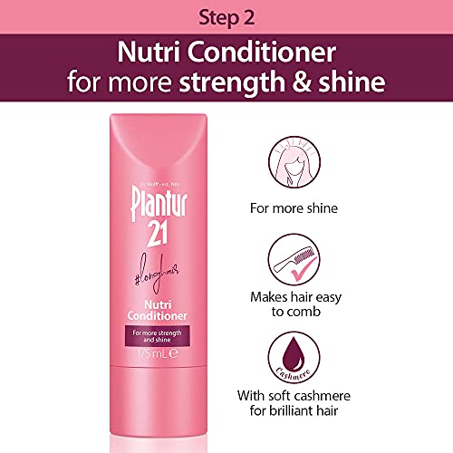 Plantur 21#longhair 200ml Shampoo and 175ml Conditioner Set for Long and Brilliant Hair | Improves Hair Growth and Repairs Stressed Hair | No Sil