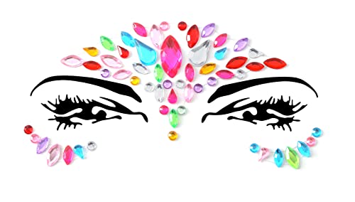 Face Gems Adhesive Glitter Jewel Tattoo Sticker Festival Gems Rave Party Body Make Up (Shine)