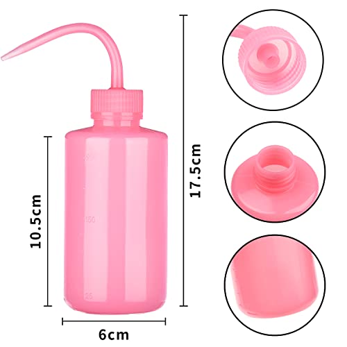 UNVOJL 2 Pieces Eyelash Washing Bottle with Cap 250ml Plastic Squeeze Bottle Eyelash Extension Tools for Beauty Salon (Pink)