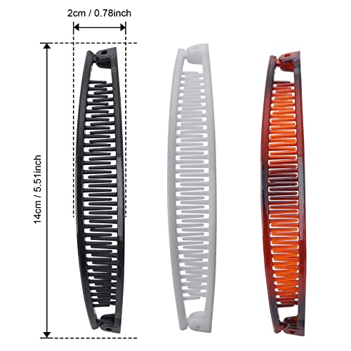 Sibba 6 Pieces Banana Hair Clip Banana Clips Grip Combs Fishtail Hair Clips Ponytail Banana Clip hair Accessory for Women Girls