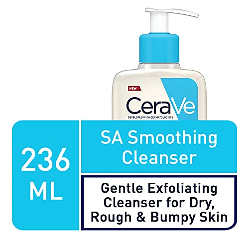 CeraVe SA Smoothing Cleanser, Face and Body Wash for Dry, Rough and Bumpy Skin, SA Smoothing Cleanser, 236 ml (Pack of 1)