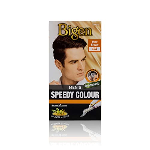 Bigen Men's Speedy Hair Colour with Applicator Comb, 102 Brown Black