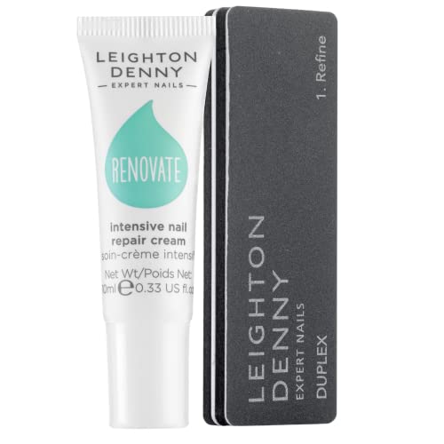 LEIGHTON DENNY Renovate Regime - Intensive Nail Repair Cream For Ridged, Dry, Peeling Nails & Hydrating Cuticle Oil, 110 g (Pack of 1)