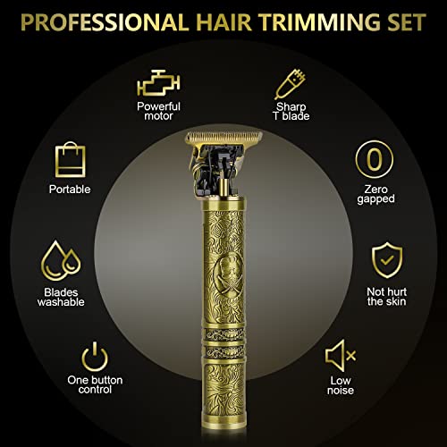 Hair Clippers Beard Trimmer for Men,Electric Cordless Rechargeable Hair Trimmer Set for Barbers and Home,USB Zero Gapped T Blade Hair Cutting Kit
