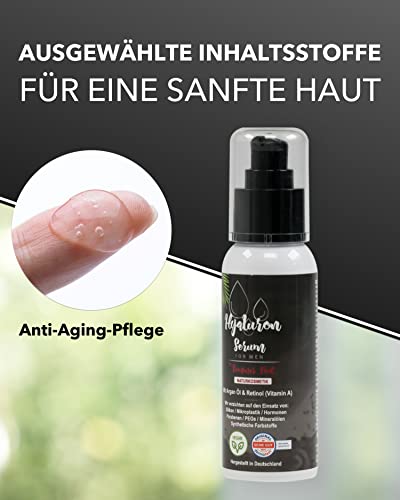 Summer Foot Hyaluronic Serum for Men - Skin Care Dermatologically Tested - Face Serum with Argan Oil and Retinol - Vegan Anti-Ageing Care 100 ml