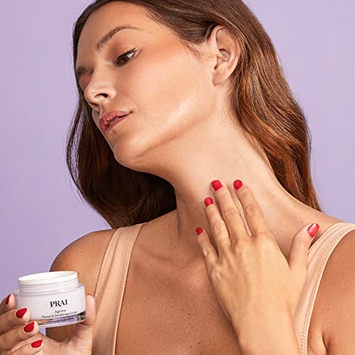PRAI Ageless Throat & Decolletage Day & Night Duo (50ml + 50ml) - Moisturiser, Anti-wrinkle Cream, Double Chin Reducer and Neck Cream