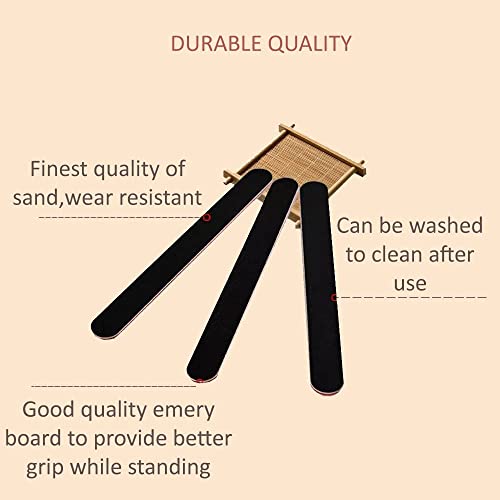 BANSHAN 12 PCs Professional Nail Files Double Sided Emery Boards 100/180 Grit, Fingernail Files for Natural/False Nails, Nail Styling Set for Hom