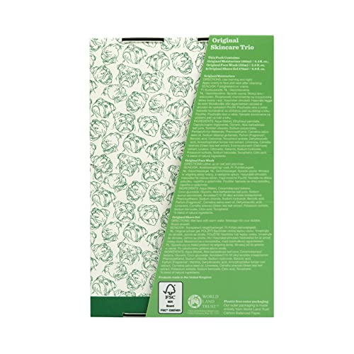 BULLDOG Skincare - Original Skincare Trio, Gift Set for Men (x1 Original Moisturiser 100ml, x1 Original Face Wash 150ml, x1 Original Shave Gel 17