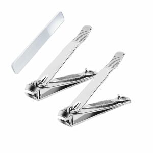 Yovell Nail Clippers Set with Nail File, Heavy Duty Stainless Steel Nail Cutters Sharp Toenail Fingernail Clippers Kit for Men Women